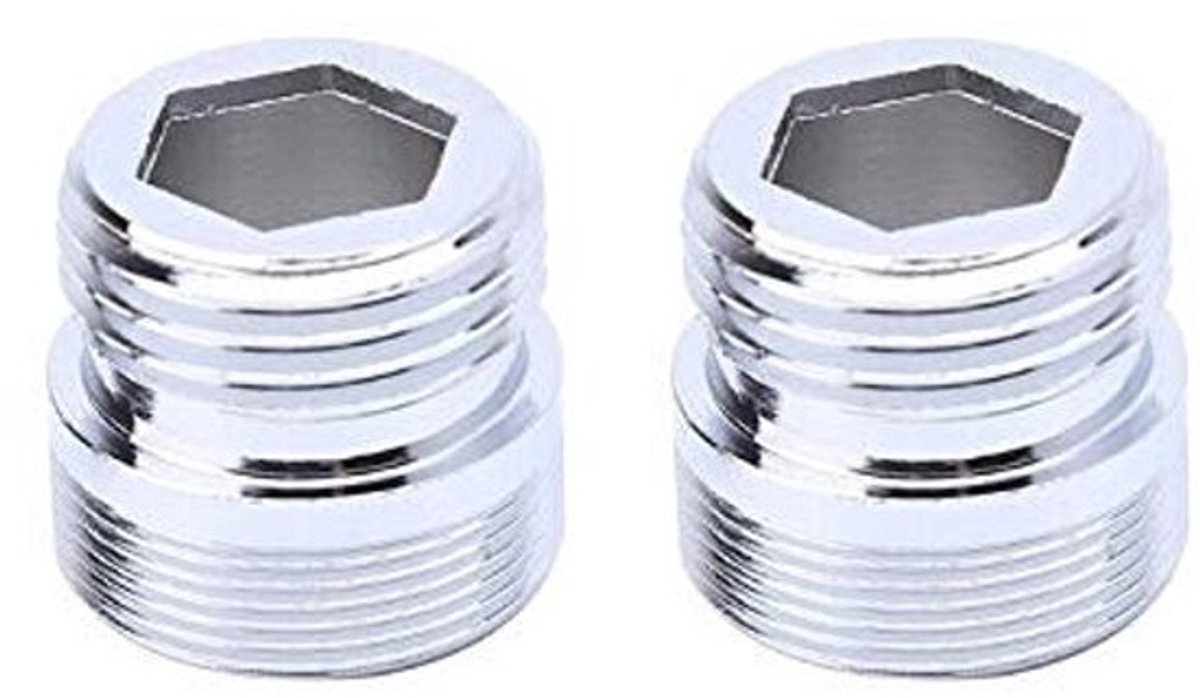 Dailygoody - Kraanadapter - Waterbesparende connector - Massief metaal - Zilver - M24-1/2 - 2 stuks - Geschikt voor keuken en badkamer