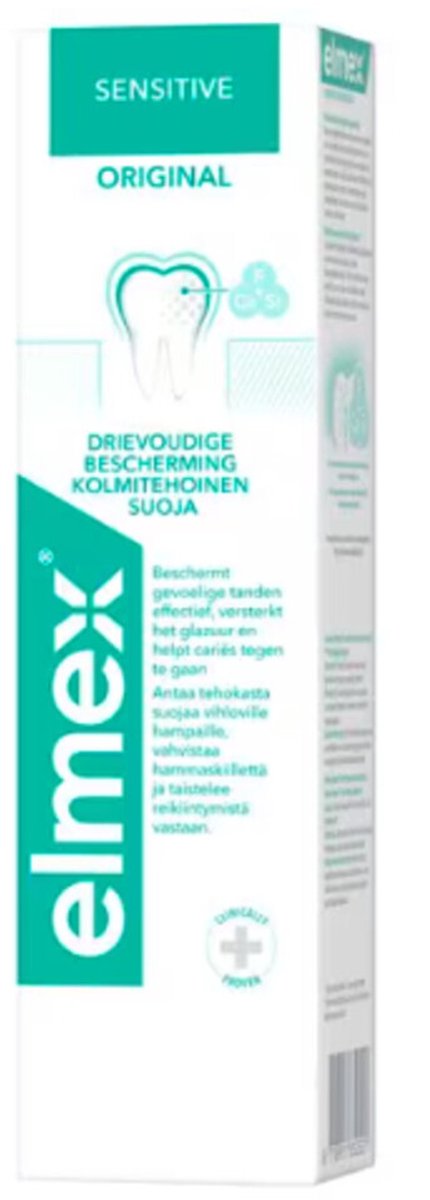 Elmex - Tandpasta Sensitive Original - 3 x 75 ml - Voordeelverpakking