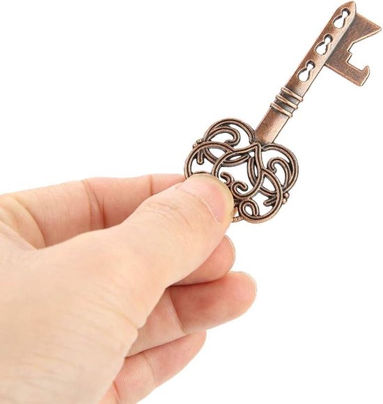 Vintage Sleutelflesopener Praktische Huwelijksgunsten Uniek Prachtig Kroonpatroon 12 Stuks voor Gastgeschenken Hart- en Kroondecor — afbeelding 5