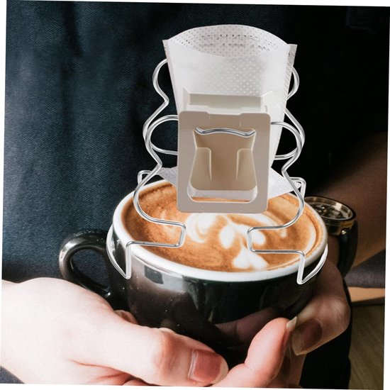 2stuks Verstelbare Koffiefilterhouder Van Roestvrij Staal Hangende Drip Rack Voor Koffiefilterzakjes Handige Koffie Extractie Accessoire Voor Thuisgebruik — afbeelding 2