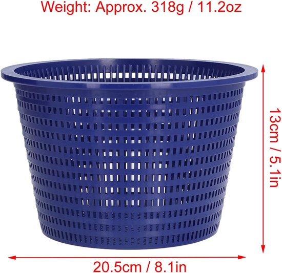 Pool Skimmer Basket vervanging, 20,5x13cm Standaardgrootte PP Plastic Basket voor de meeste ingebouwde bovengrondse poolskafers — afbeelding 2