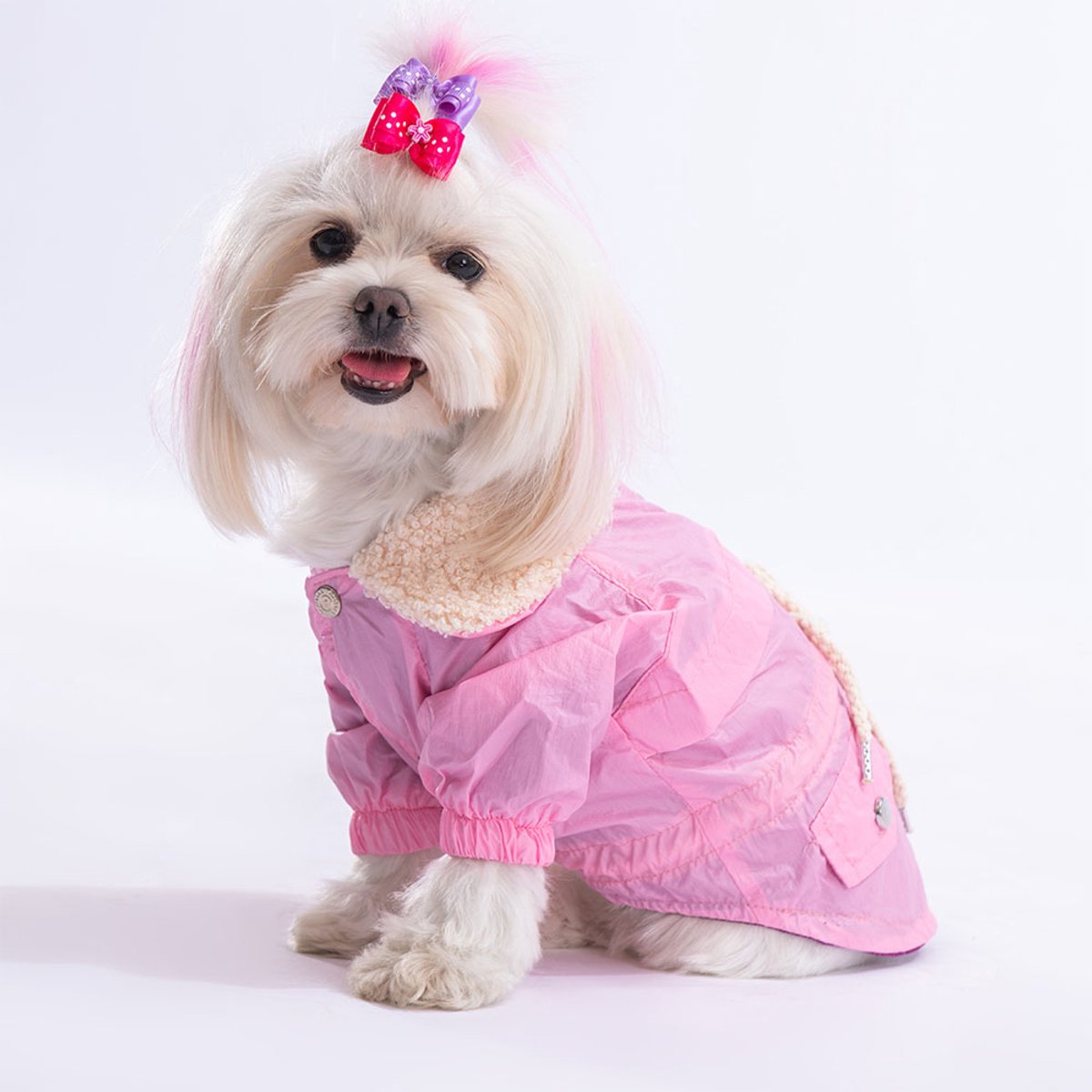 Pawstar Brillante - Hondenregenjas - Roze - L