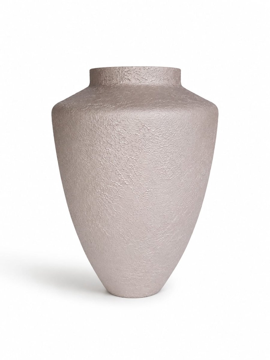 Terroso® Julia - Handgemaakte Glazen Vaas - Bloemenvaas - Beige - Interieur Woondecoratie - 36 cm Hoog