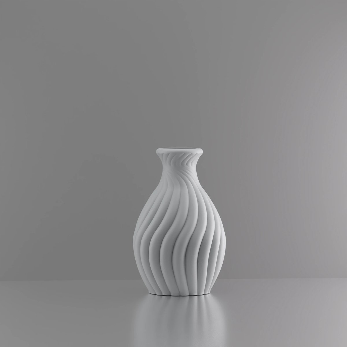 3d-gezellig Snoepje - Vaas - Grijs - Maat 25 cm - Kunststof - Modern - Bloemenvaas -100% gerecycled PLA (bioplastic)