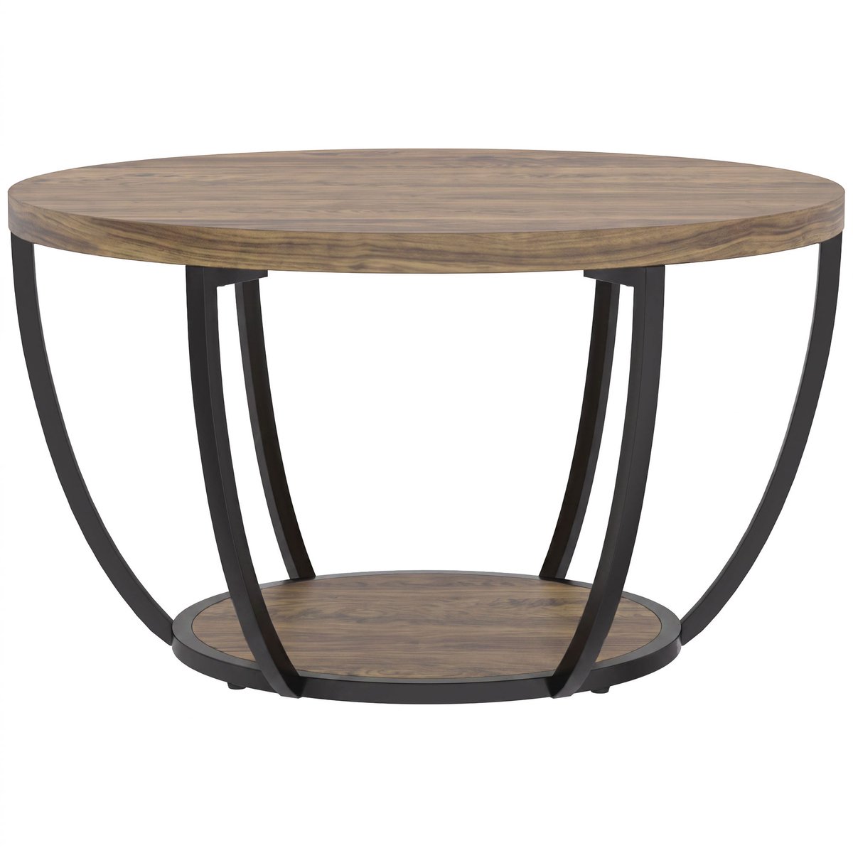 Homona Salontafel - Met 2 niveaus - 80 x 80 x 43,8 cm - Bruin en zwart
