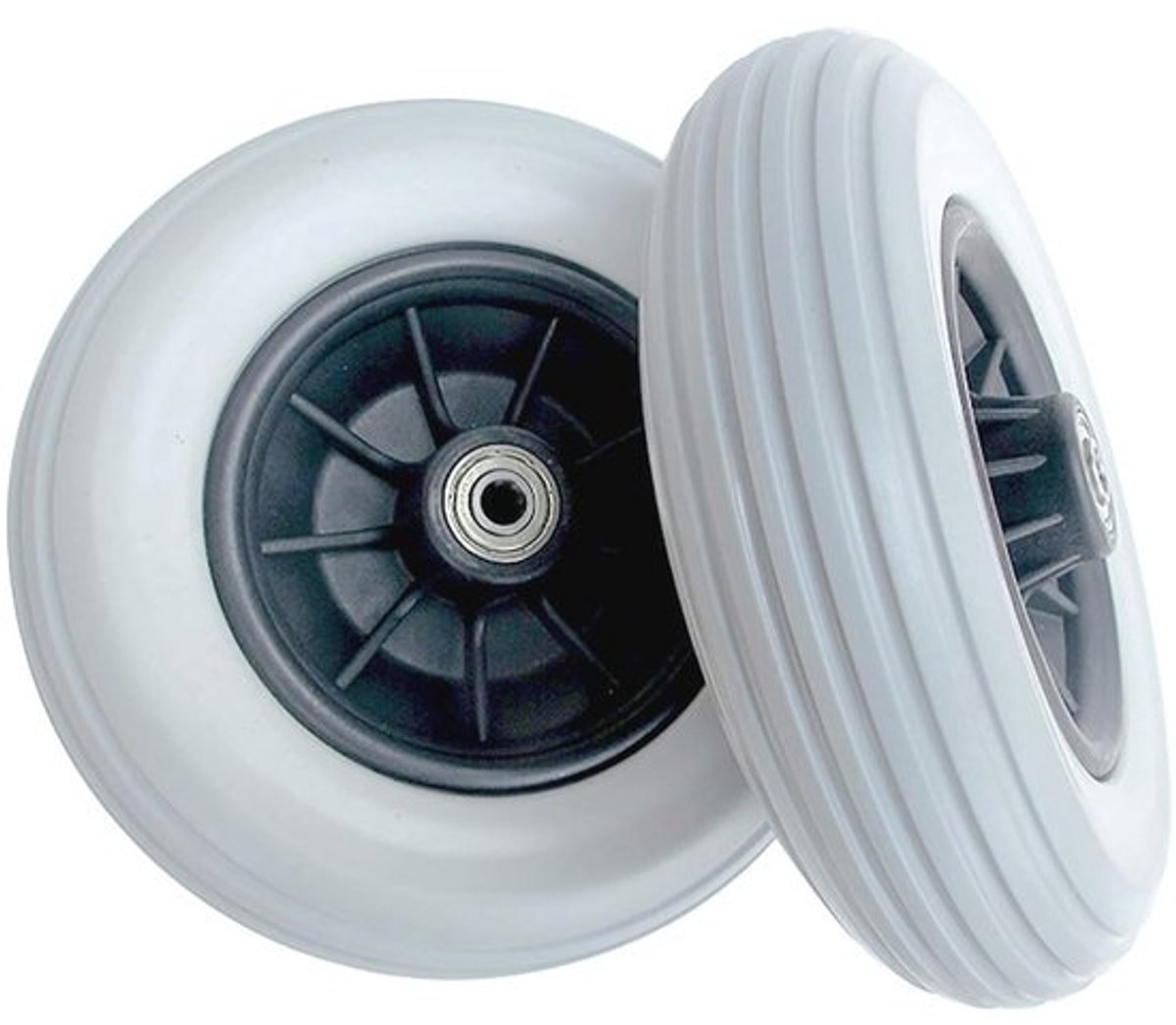 Massieve rolstoelwielen - voorwielen, 8 inch - Vervangingsset - voor rolstoelen en loopwielen