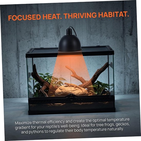Reptiel Warmtelamp Diameter Aluminium Koepel Fitting Veiligheidsbescherming Tegen Verbranding Efficiënte Warmtestraling voor Terrariumverwarming — afbeelding 3