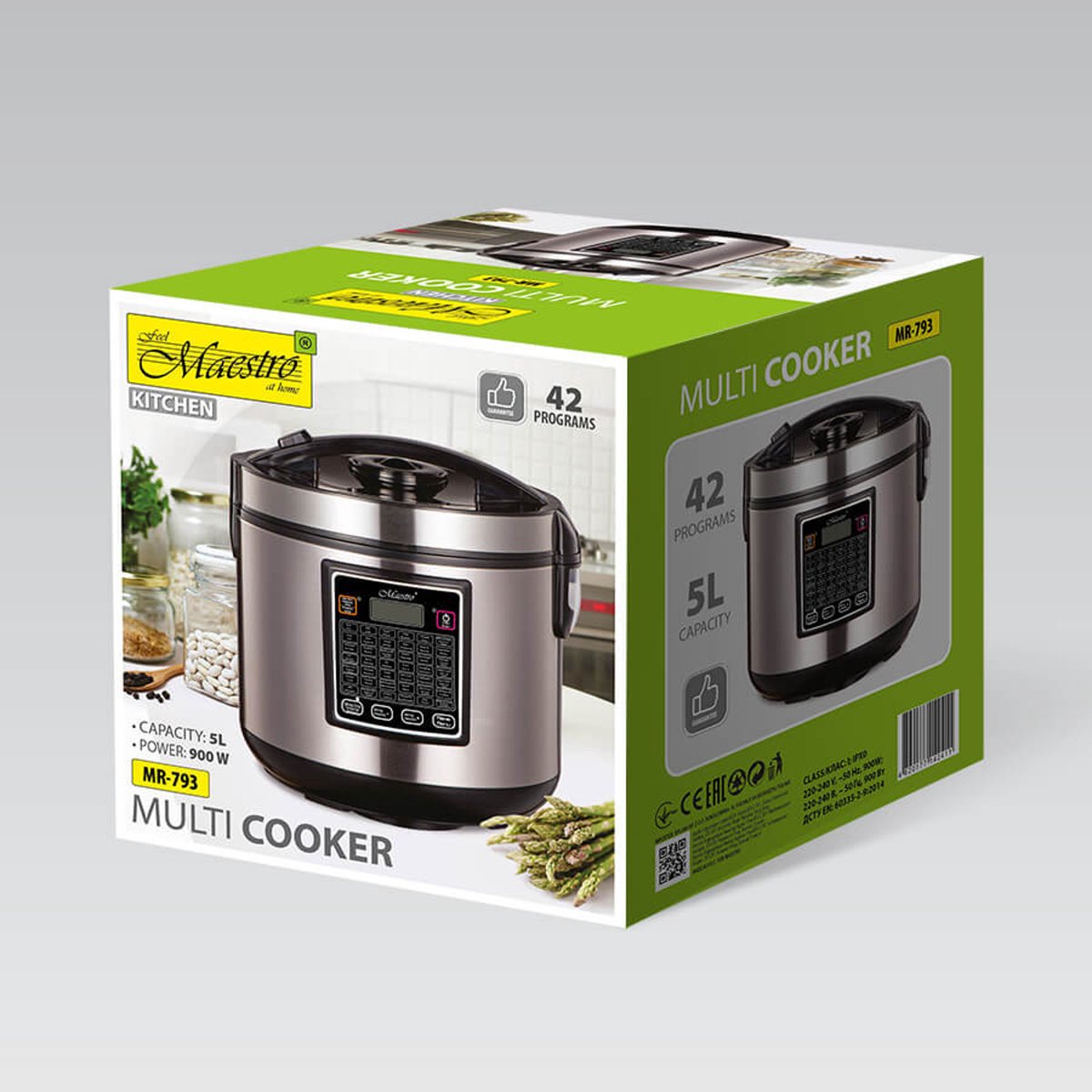 Maestro MR-793 Multicooker 5L met 42 Programma’s - afbeelding 2