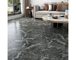 FunStick 30X30CM 30 Pieces PVC Flooring Self Adhesive Kitchen Vinyl Flooring Self Adhesive Marble Dark Grey PVC Floor Tiles Kitchen Grey Tiles Living