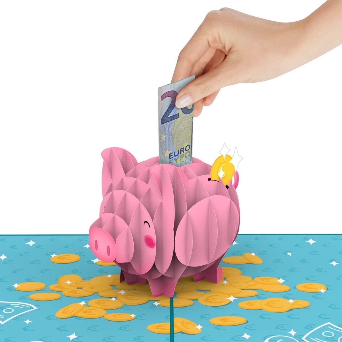 3D Geldkaart Spaarvarken - Creatief Geldcadeau voor Verjaardag of Bruiloft
