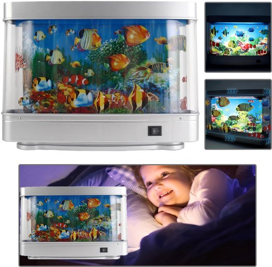 CHICFURN Aquarium Sfeerlamp, decoratieve LED-nachtlamp voor woonkamer, slaapkamer, badkamer, eetkamer, keuken of kantoor, geschikt als cadeau voor bruiloft, feestdag, Nieuwjaar of housewarming, 8 W, EU van CHICFURN — afbeelding 3