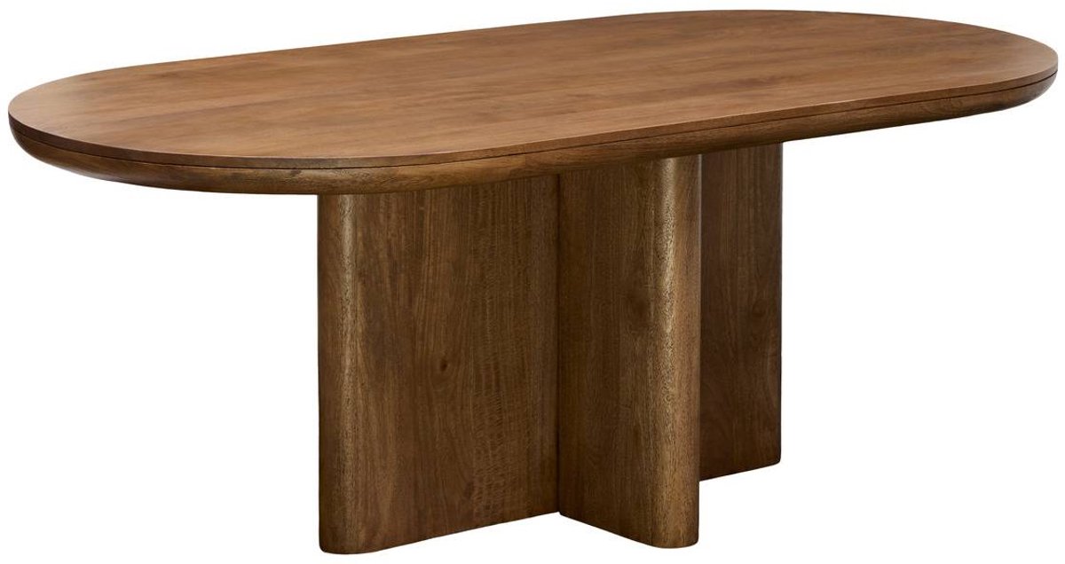 Atmosphera Créateur d'intérieur® Nagda ovale eettafel 100x200 cm, 8 zitplaatsen, bruin Marron tonka