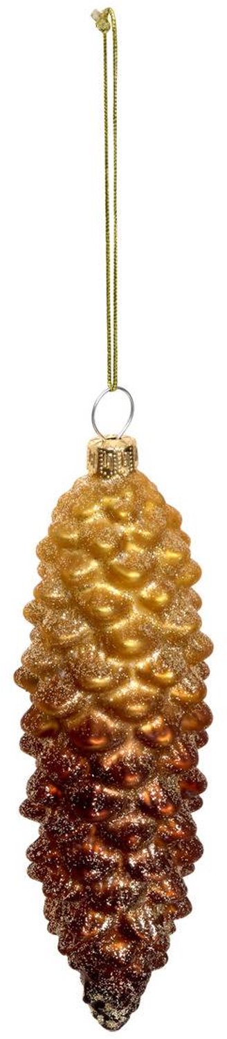 Feeric lights & Christmas Gouden glazen dennenappelhanger, 14 cm Dore