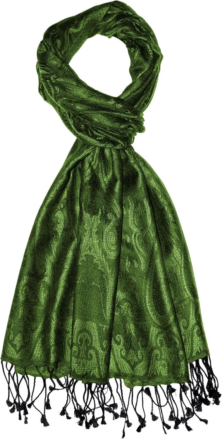 Luxe Zijden Sjaal Heren - Paisley Patroon - Mosgroen
