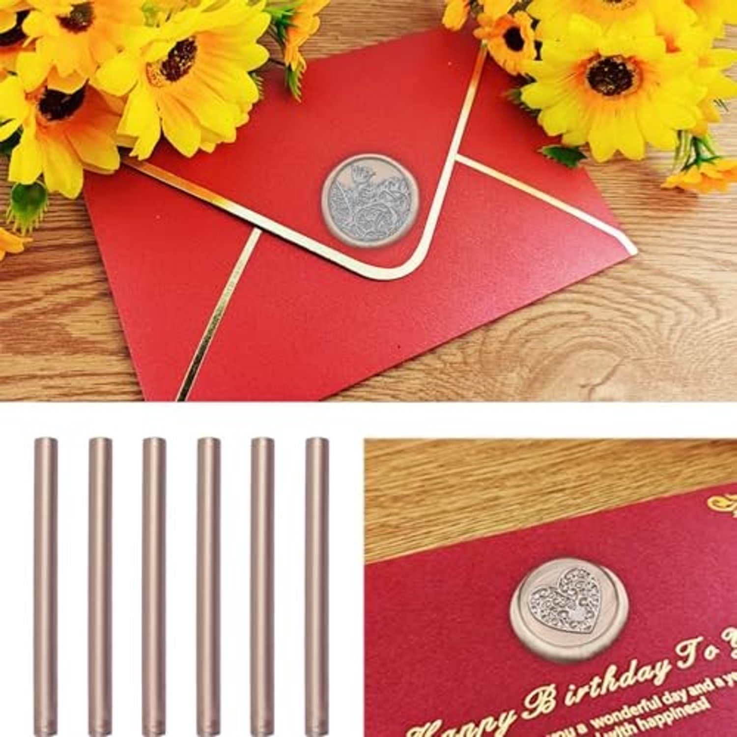 30 Stuks Mini Lijmpistool Wax Seal Sticks in Champagne Goud