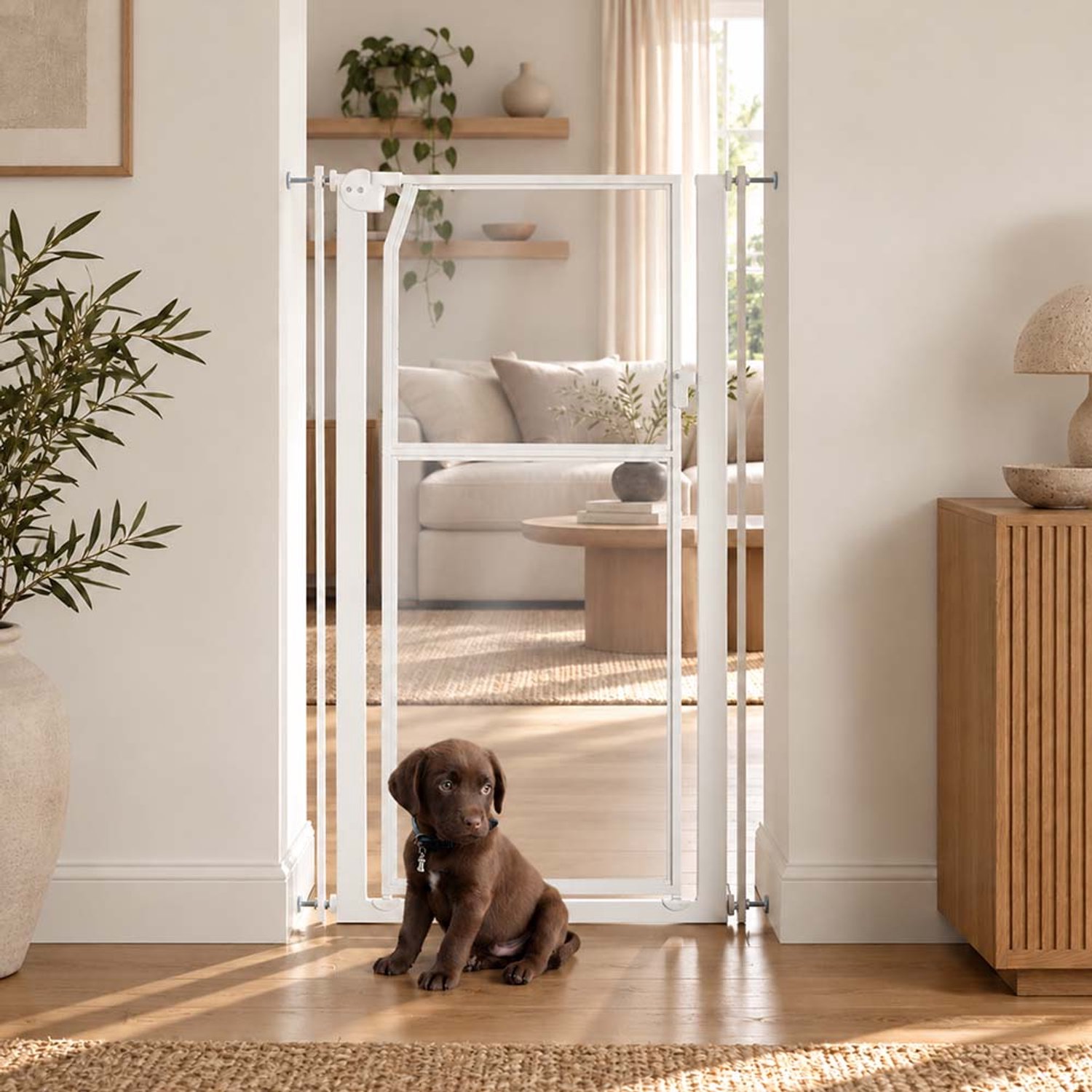 Baninni Transparant Veiligheidshek Rio Wit 75-85 cm – Extra Hoog 150 cm