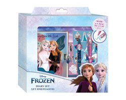 Disney Frozen dagboek met slotje, magische UV-pen en sticker-set – formaat ca. 24 × 23 × 5 cm - Geheimdagboek