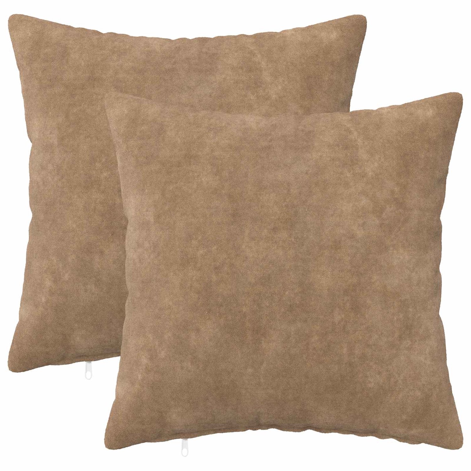 vidaXL Dekenkussen - 2 - st - HEERLEN - Taupe - 50 - x - 50 - cm - Microfiber - Fleece