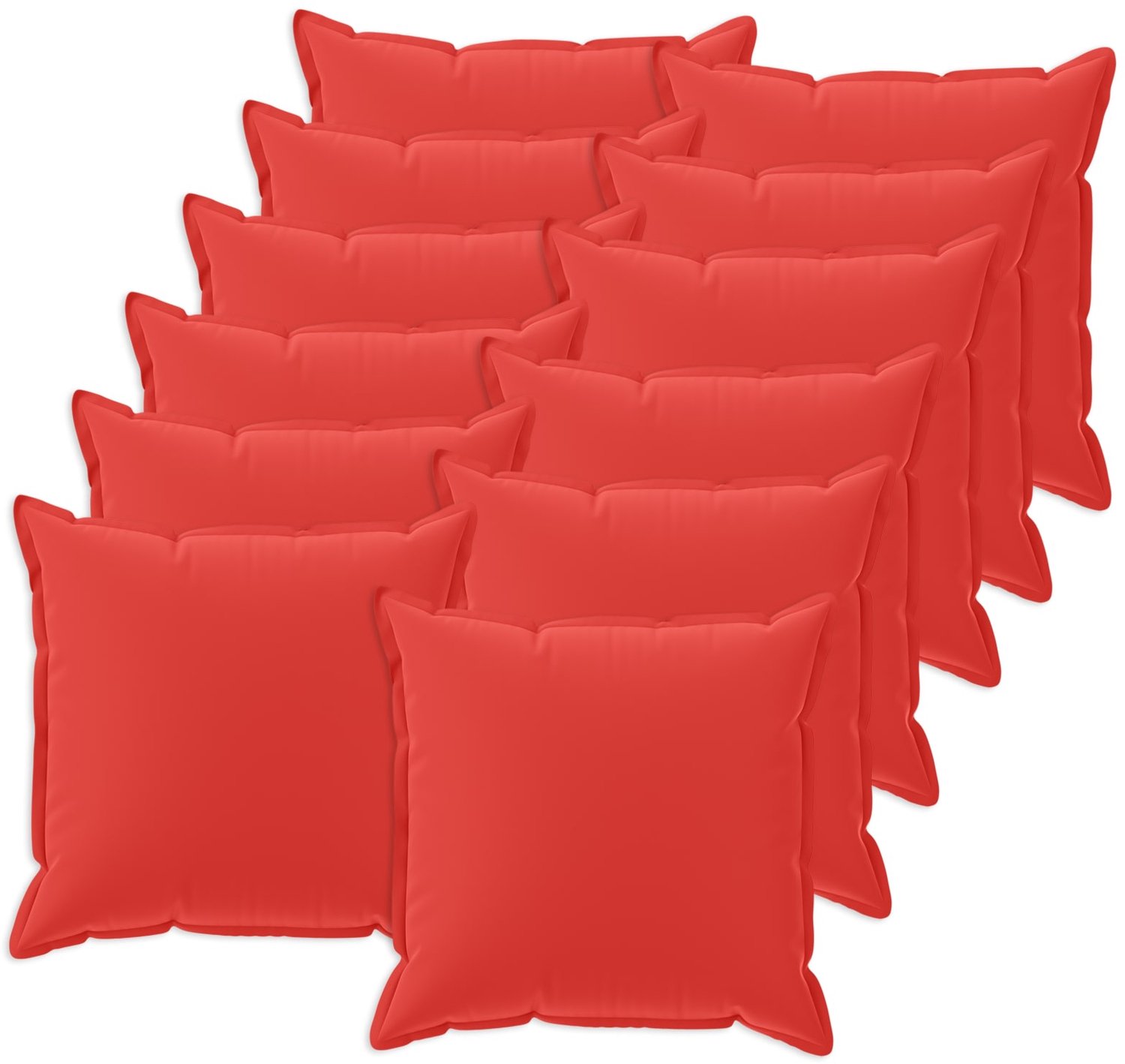 vidaXL Dekenkussen - 12 - st - HOUTEN - Rood - 50 - x - 50 - cm - Polyester