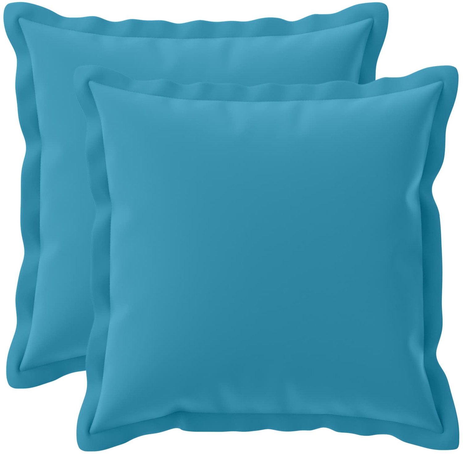 vidaXL Dekenkussen - 2 - st - HOUTEN - Lichtblauw - 50 - x - 50 - cm - Polyester