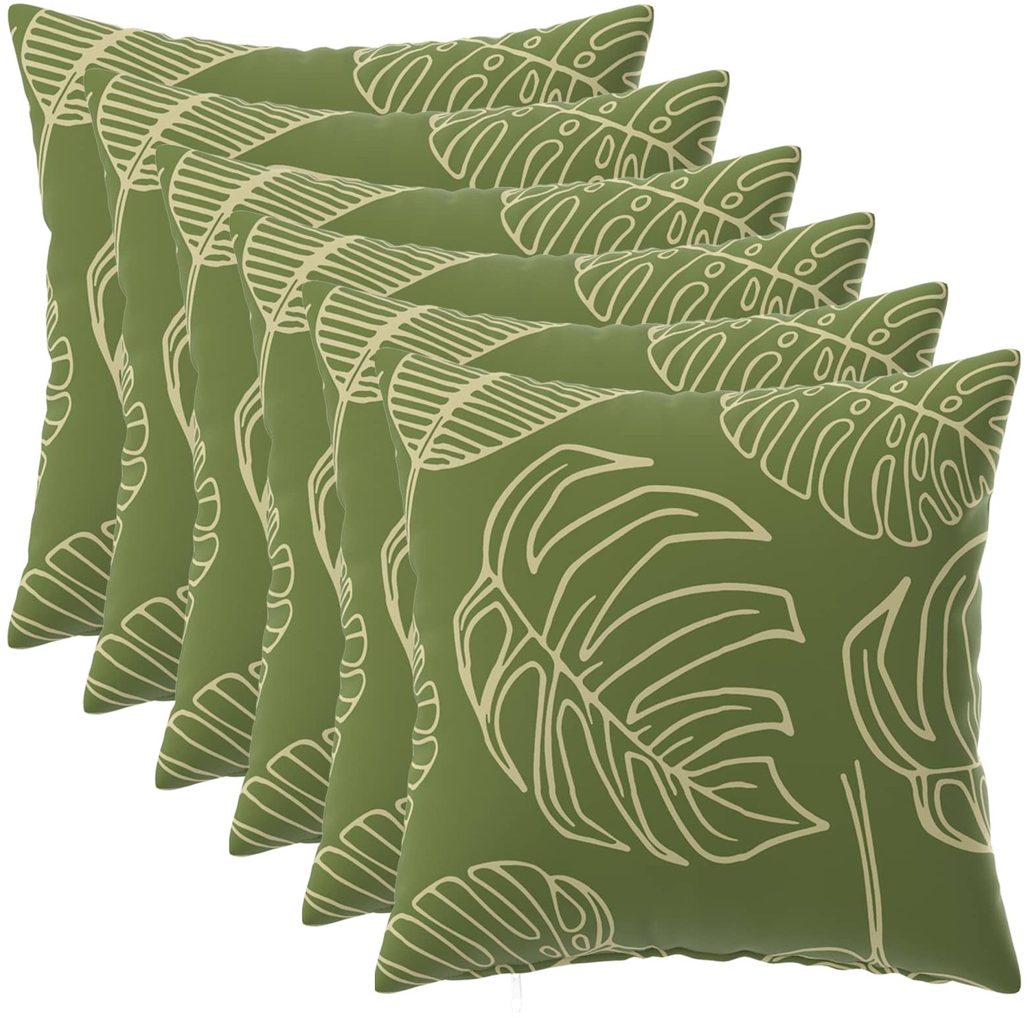 vidaXL Dekenkussen - 6 - st - HEERLEN - Blad - Design - 35 - x - 35 - cm - Polyester Bladontwerp