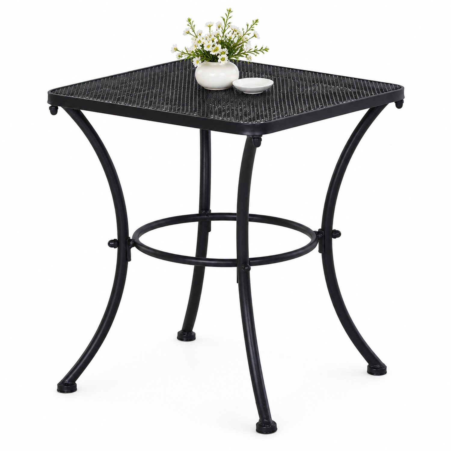CHICFURN Bijzettafel - mesh tafelblad - metalen frame - zwart thumbnail 6