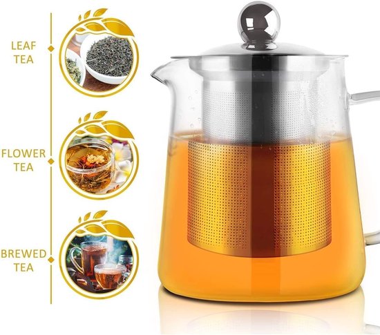 Stijlvolle theepot voor één persoon met hittebestendig roestvrijstalen filter, ideaal voor thee en koffie (450 ml) — cadeau in Koken & Dineren - foto 6