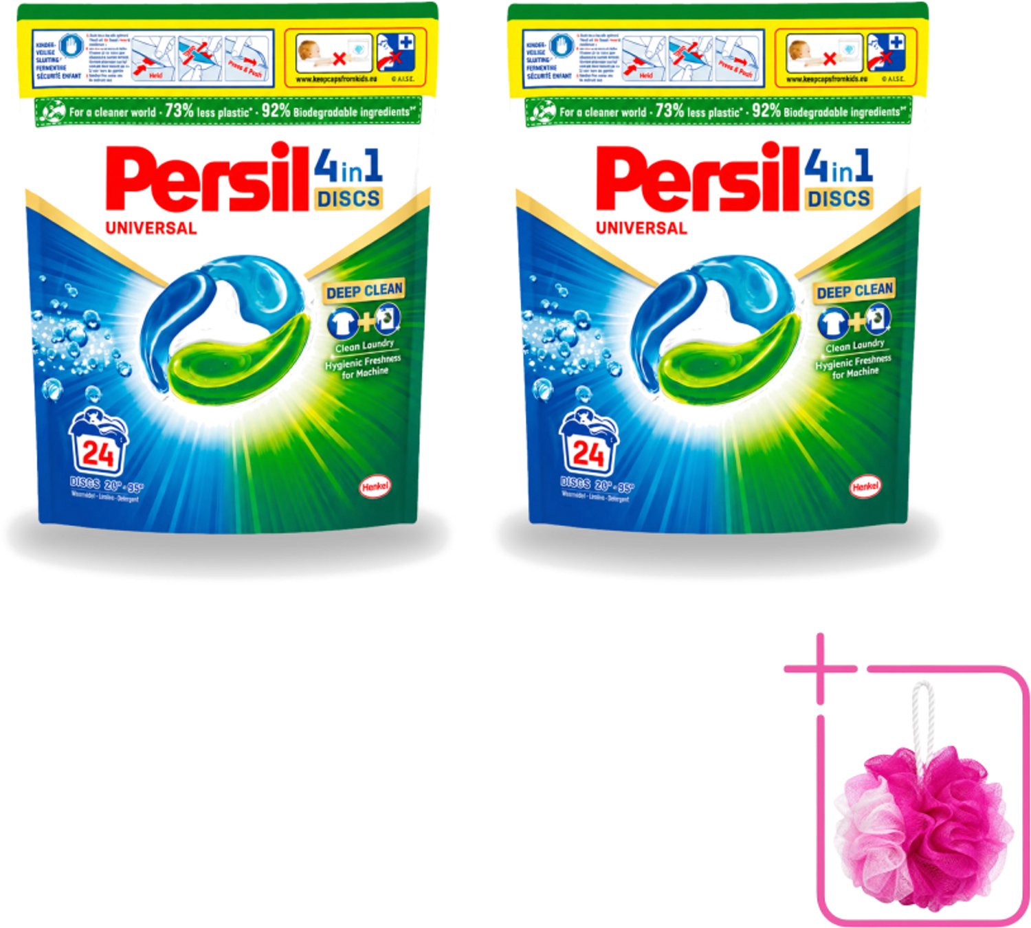 2 x Persil – Wasmiddel Discs – Universeel - 24 Capsules - Bulkverpakking - Wasmiddel - Douchemop - Wascapsules