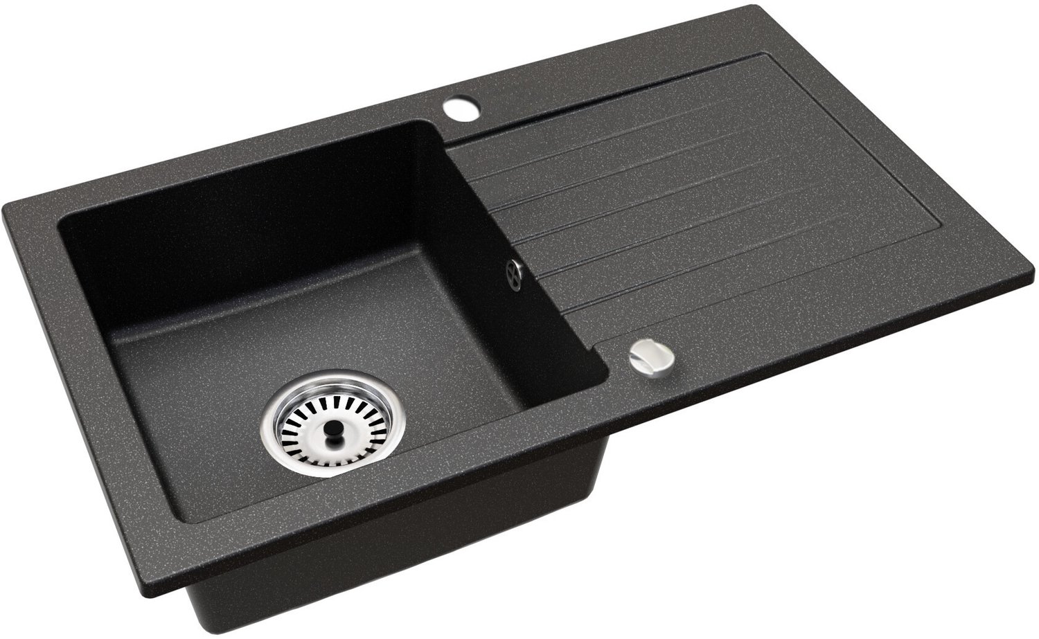 Faizee Home Granieten Spoelbak – Kwartscomposiet Keuken Spoelbak – Verschillende Modellen en Kleuren Alisha Schwarz Gesprenkelt