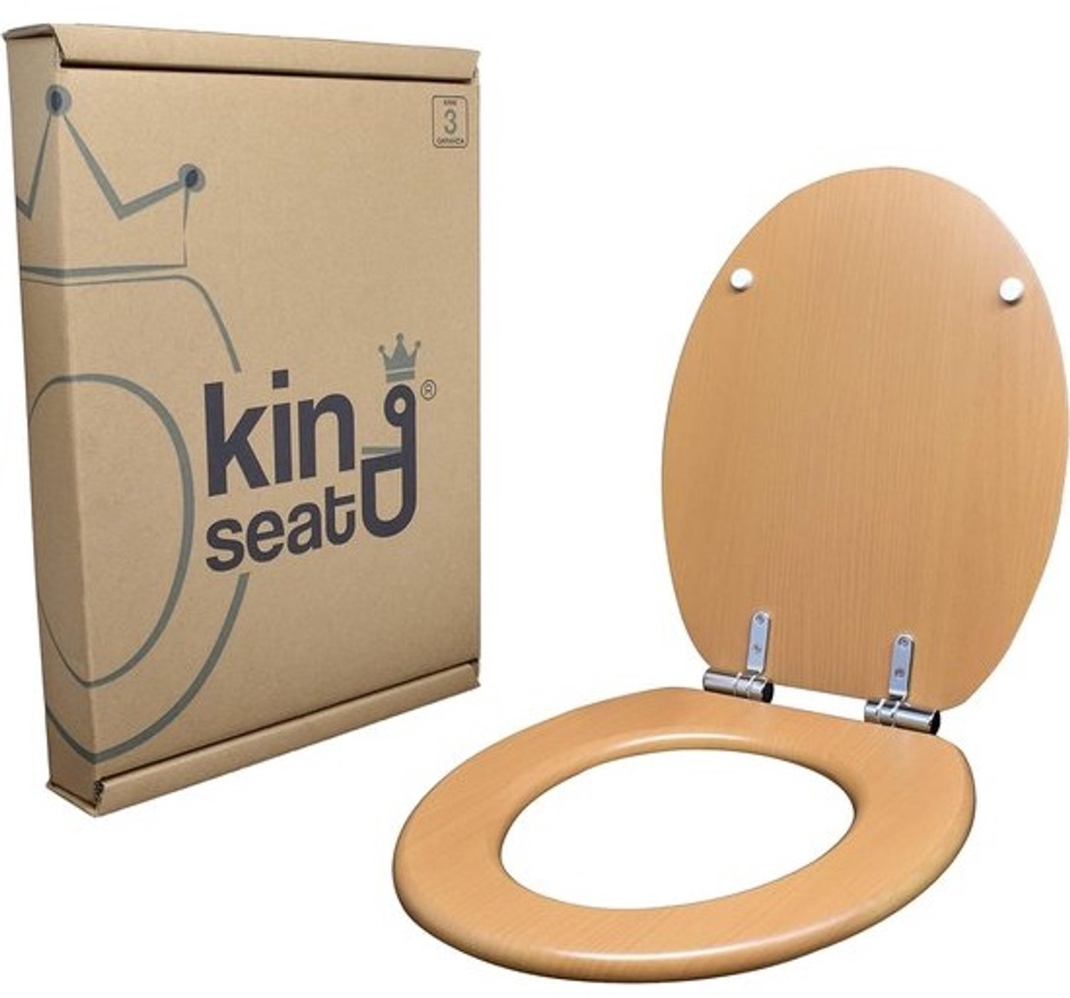 MDF-toiletbril - WC-deksel - Badkamer vernieuwen - Softclose-scharnieren - 465 x 37 cm - Beuken