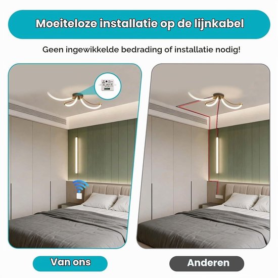 Draadloze Lichtschakelaar Set met RF433 Technologie, Batterijloos en Eenvoudig te Installeren — afbeelding 4