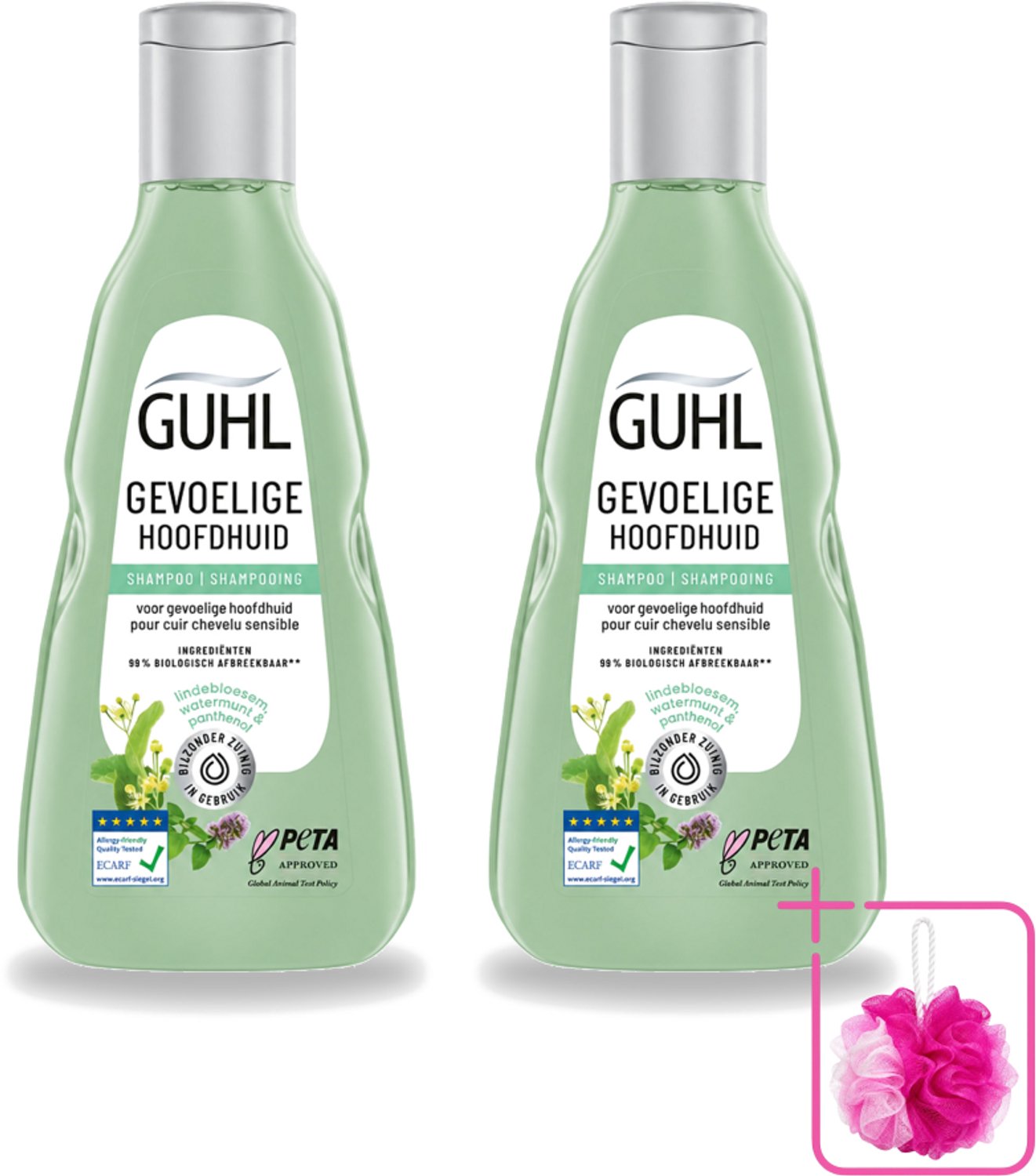 2 x Guhl - Shampoo - Gevoelige Hoofdhuid - 250 ml - Bulkverpakking - Gevoelige hoofdhuid - Douchemop - Kalmerende shampoo