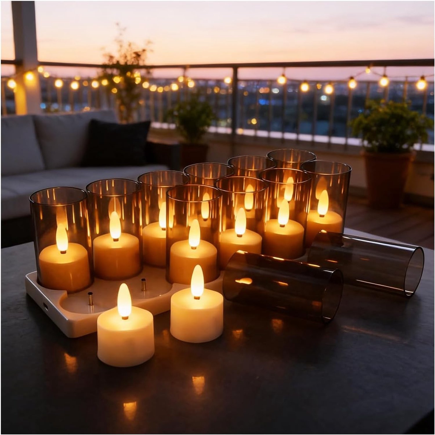 Oplaadbare LED Waxinelichtjes - Wit - 12 Stuks - Vlamloos met Afstandsbediening en Timer - Voor Thuis en Feestdecoratie