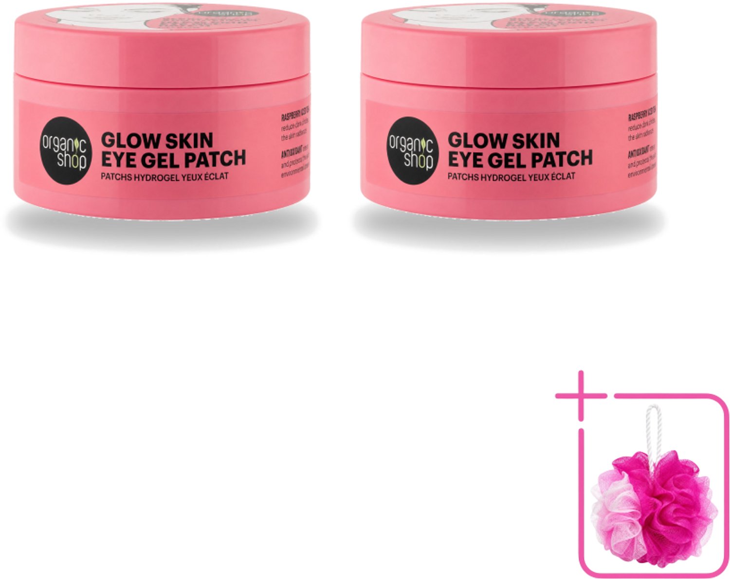 2 x Organic Shop - Eye Gel Patch Berry Iced Tea & Antioxidant - Kalmerend en Hydraterend - 60 Patches - Bulkverpakking - Oogverzorging - Douchemop - Oogpatches