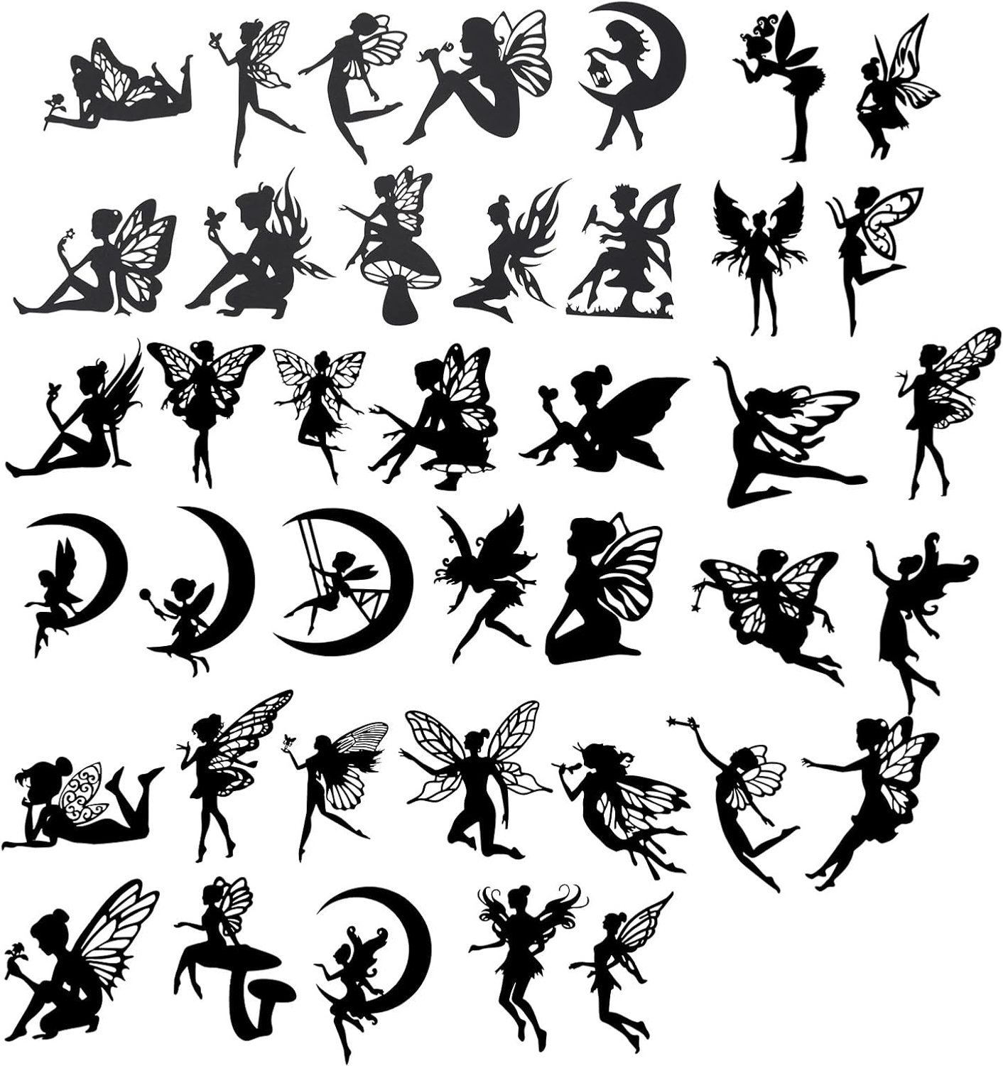 40 Stuks Fee Silhouet Stickers voor Decoratie