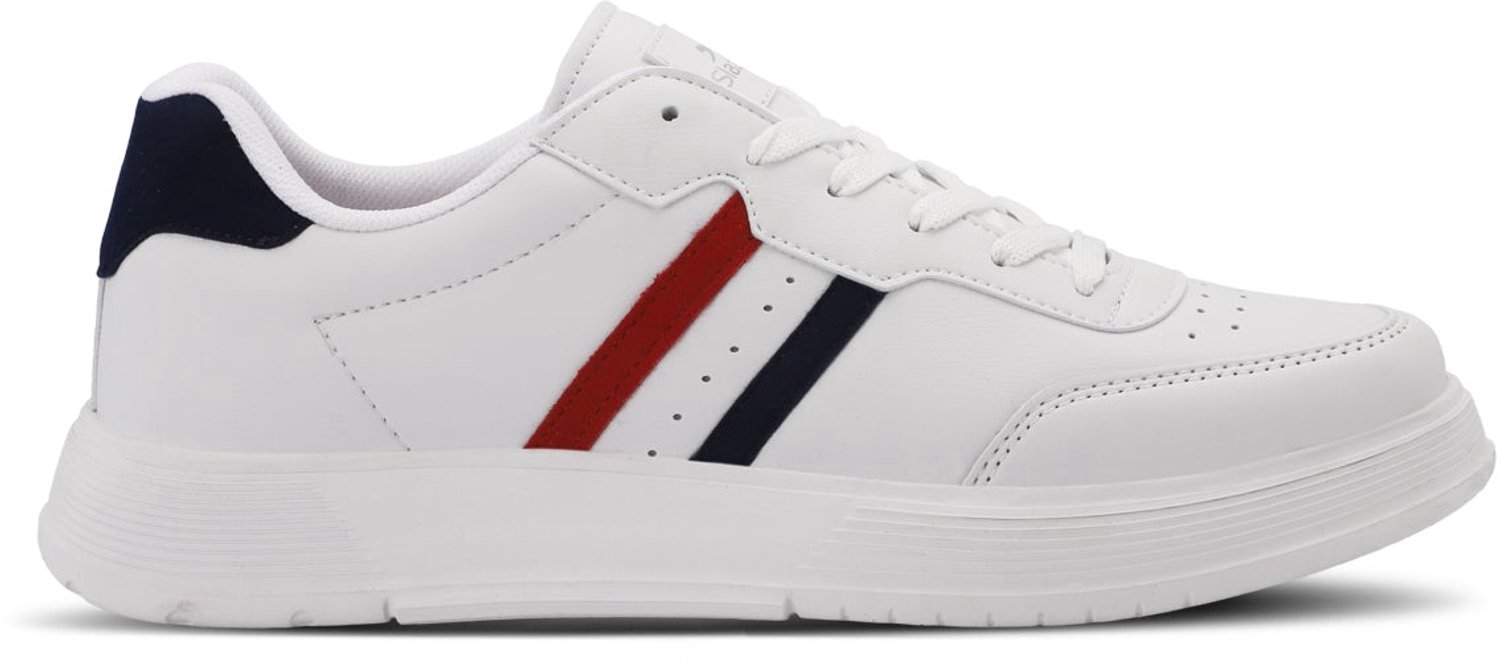 Slazenger Zipper Heren Sneakers - Wit / Marineblauw / Rood