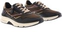 Paar Gabor Rolling Soft sneakers in zwart, brons en beige met veters, rits en dikke beige zool.