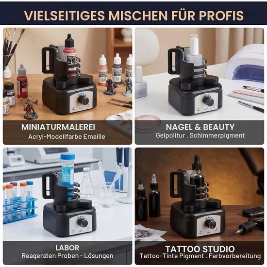 Vortex mixer mini met verstelbare snelheid stille verfmixer voor laboratorium en hobby 500-3200 RPM — afbeelding 4