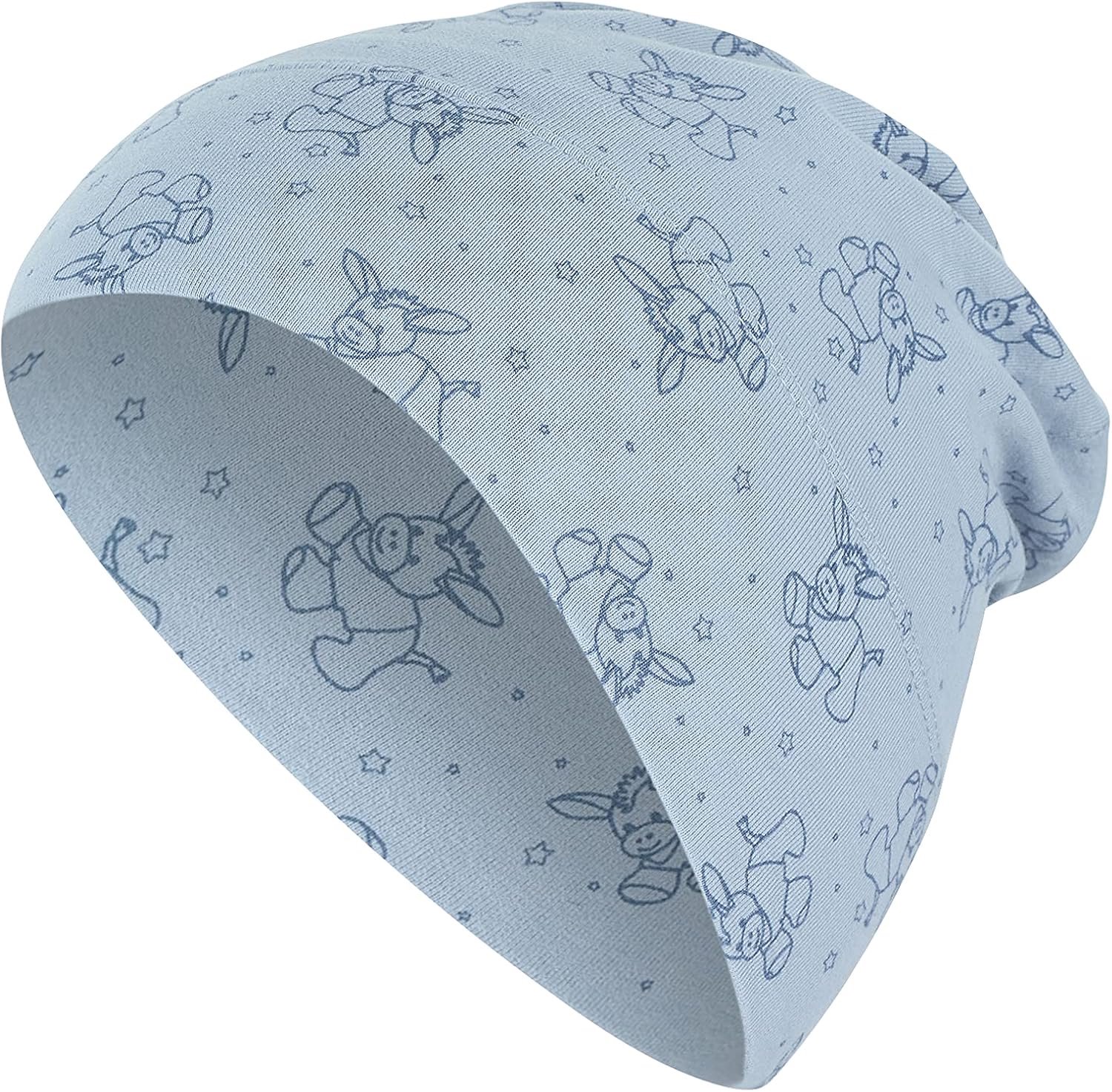 Sterntaler Baby Muts met Ezel Print - GOTS Biologisch Katoen - Blauw
