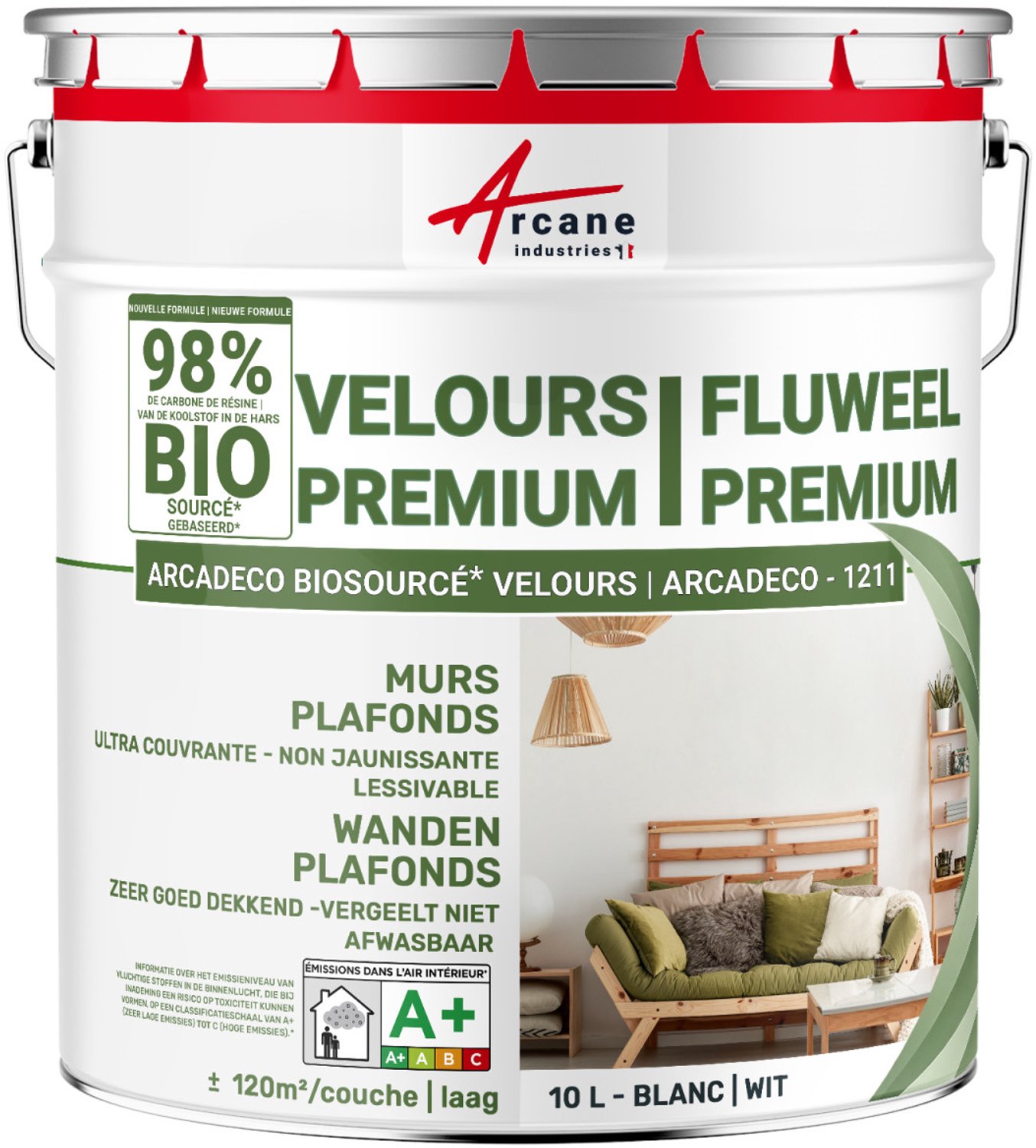 Fluweelverf voor muren en plafonds: ARCADECO - 1211