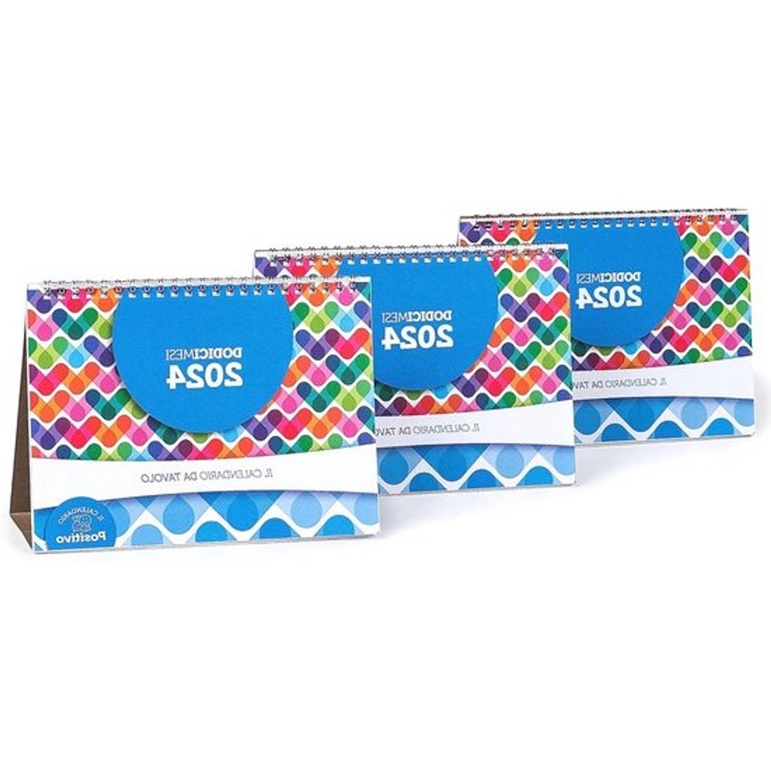 Bureaukalender 2024 - Dagplanning op kalender - Afspraken noteren - Ongecoat papier - 21 x 15 cm - 3 stuks