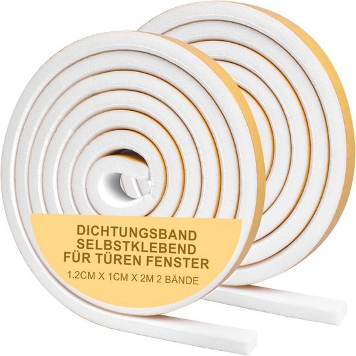 Zelfklevende Afdichting - Tochtstrip voor Deur en Raam - Isoleren Wonen - Dubbele Dichtheid - 12x10mm 2m - Wit