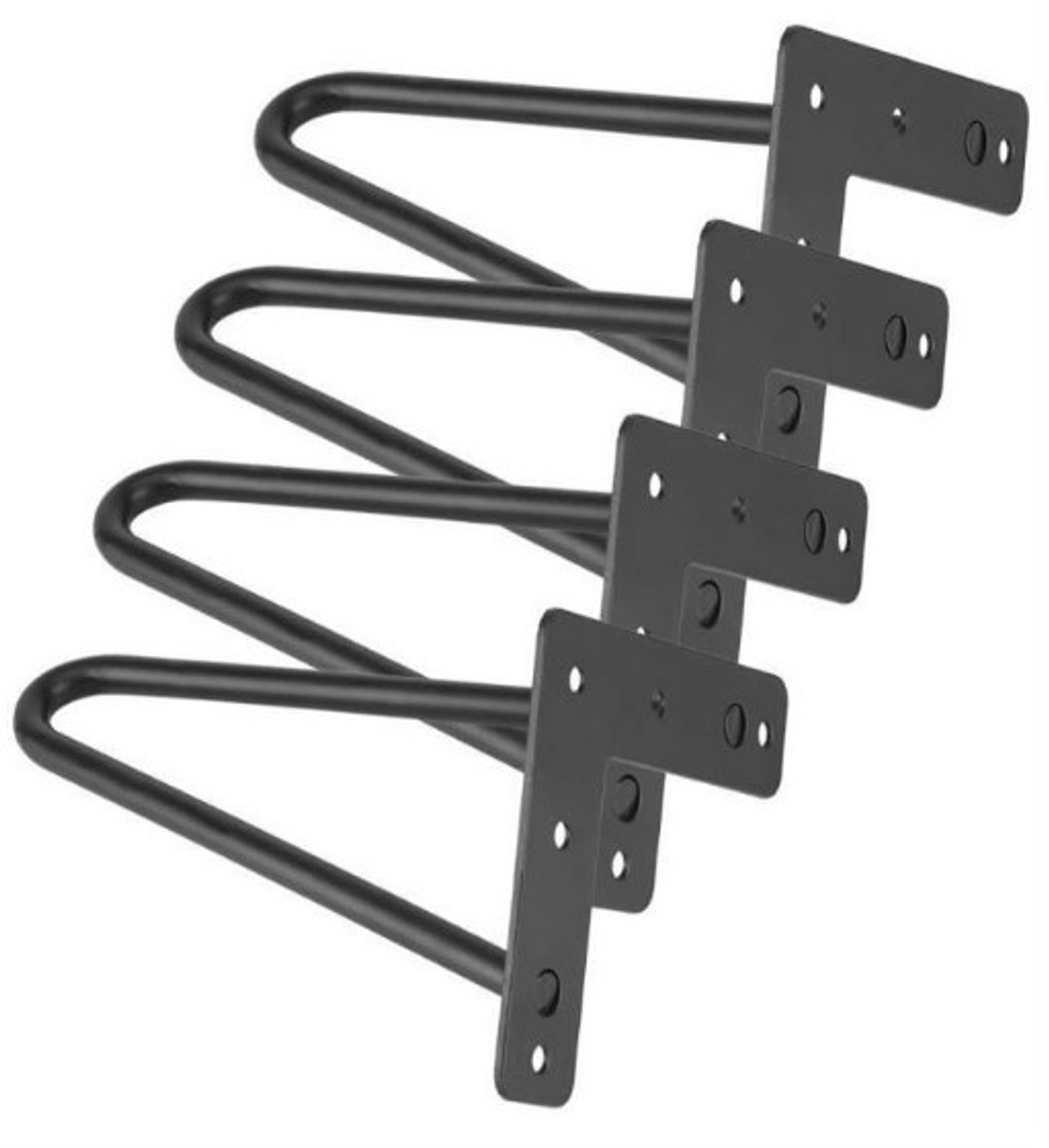 PIPIPOXER Tafelpoten Hairpin - set van 4 x 20 cm - 2 staven - Meubelpoten - Tafelpoten pinpoten - zwart