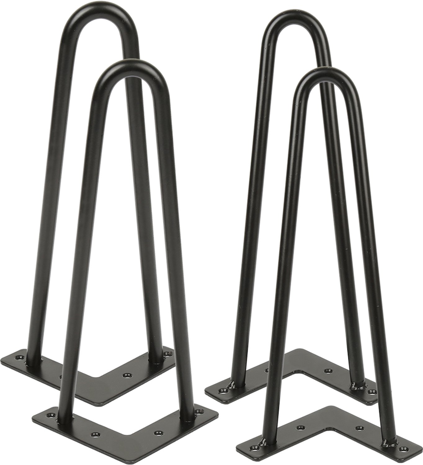 PIPIPOXER Tafelpoten Hairpin - set van 4 x 30 cm - 2 staven - Meubelpoten - Tafelpoten pinpoten - zwart