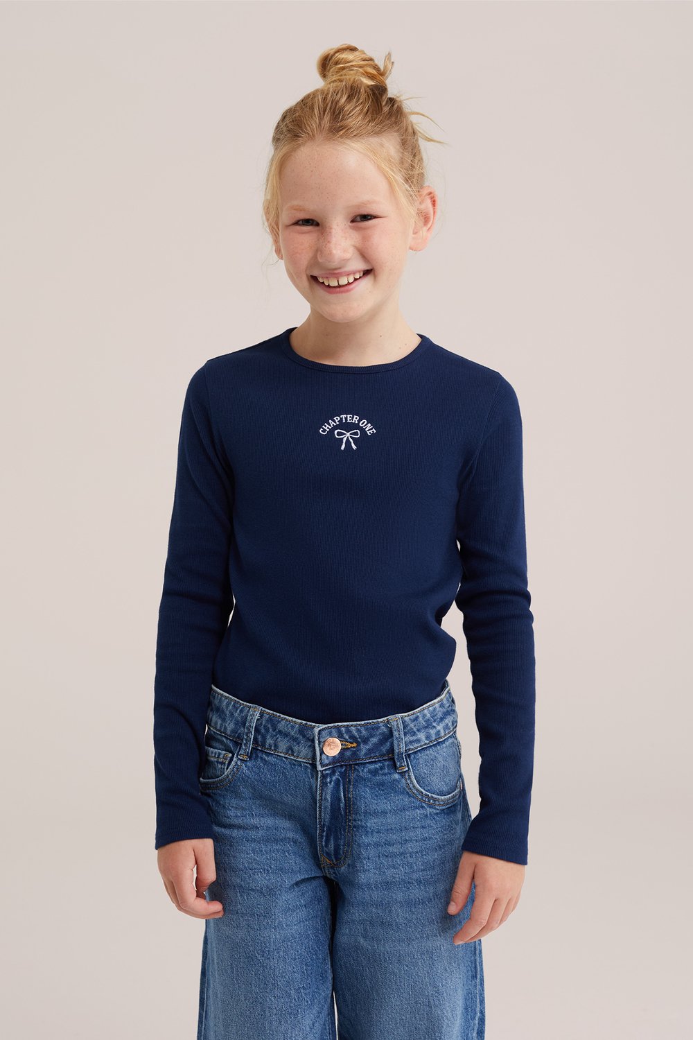 WE Fashion Meisjes T-shirt met embroidery