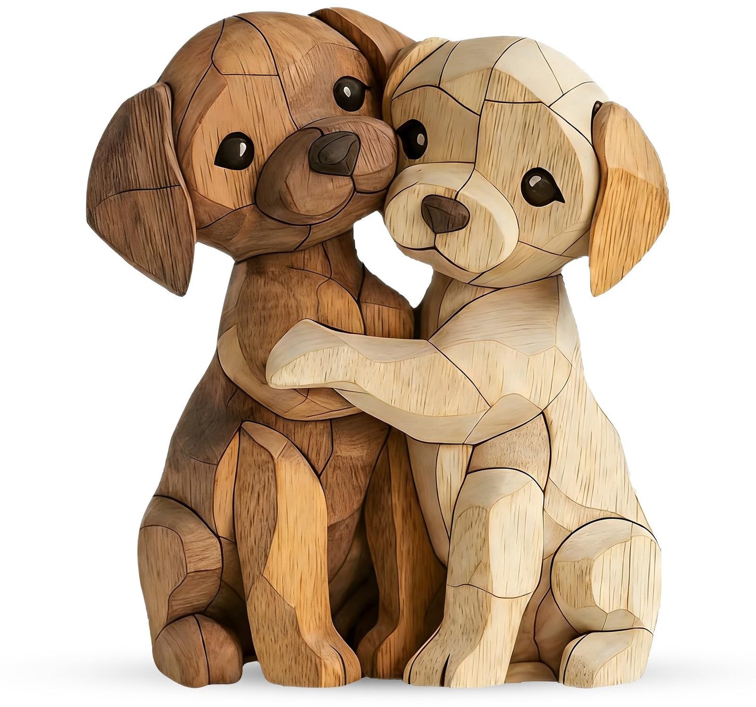Houten Hondenfiguur als Decoratie voor Tafel