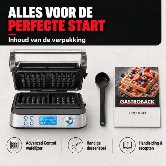 Gastroback - Advanced Control wafelijzer - 2 wafels tegelijk - 1600 Watt — afbeelding 5