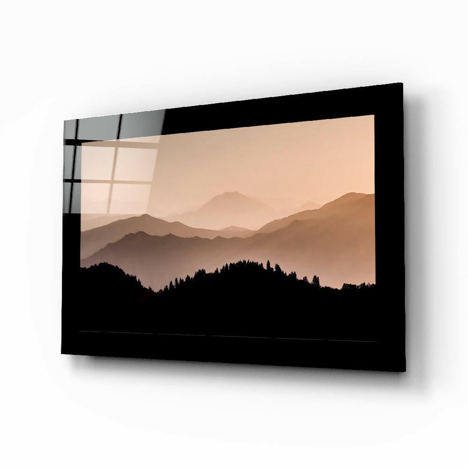 Glasschilderij – Mistige Horizonnen – Eigentijdse Wanddecoratie