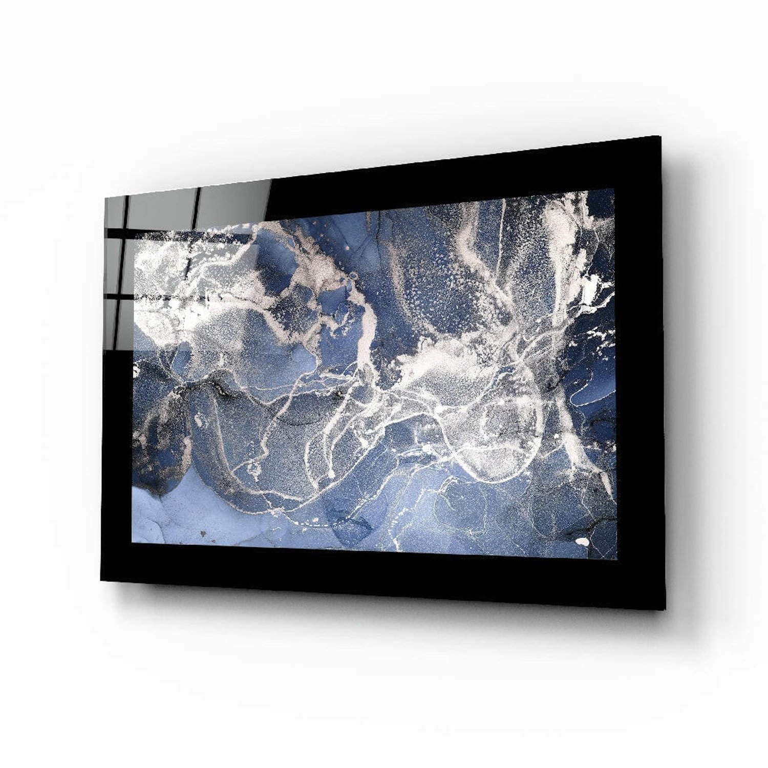 Glasschilderij – Blauwe Kwarts – Stijlvolle Wanddecoratie