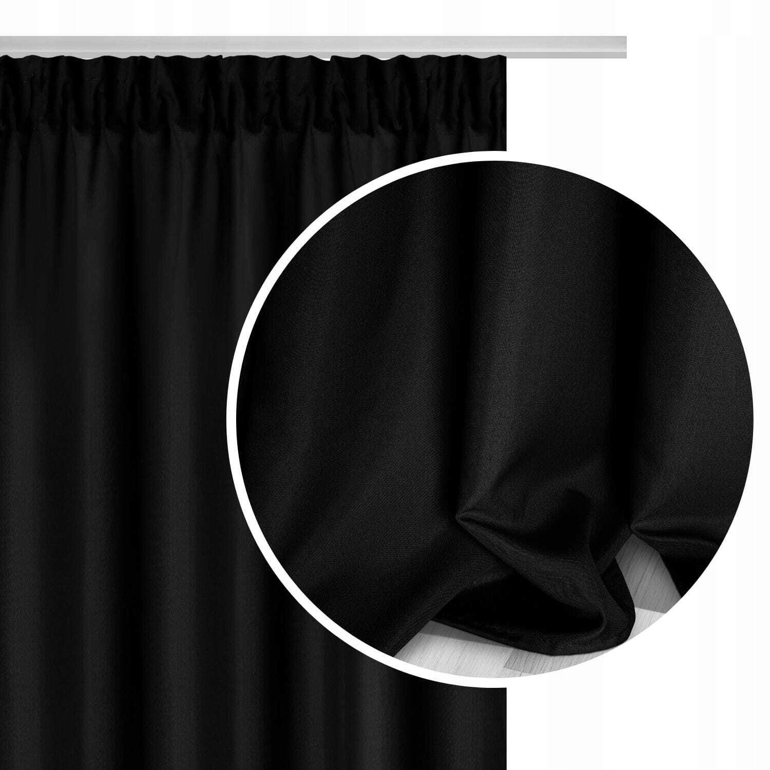 PRESTIQUA Zwarte Gordijnen 140x170 cm - Half Verduisterend, Stijlvol en Elegant